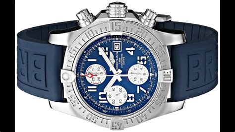 breitling men's bta1338111 stainless steel watch with blue rubber band|Breitling .